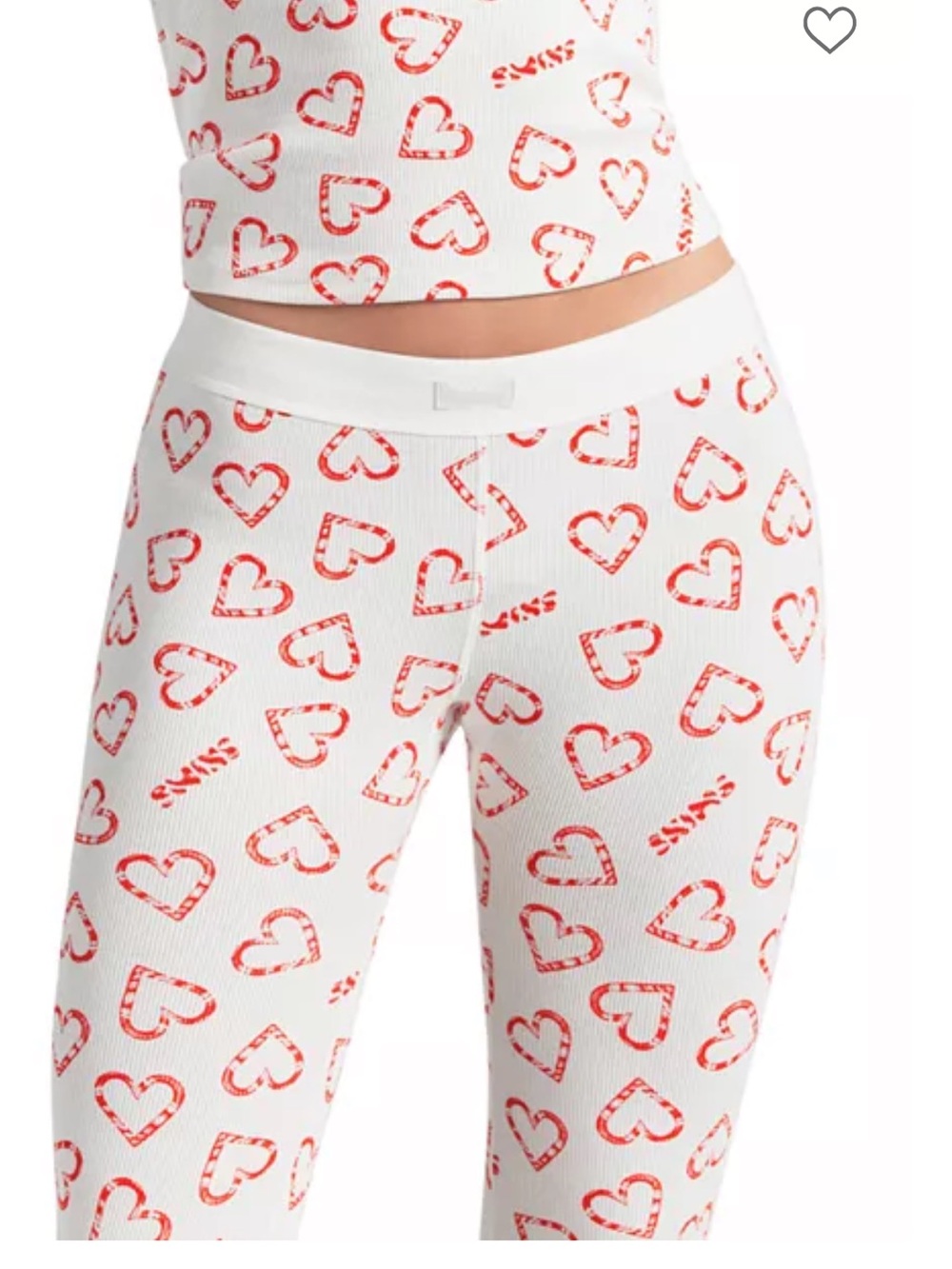 SKIMS Cotton Ribbed Henley and Legging Set - Candy Marble Heart - Picture 5 of 6